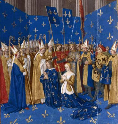 Couronnement de Louis VIII le Lion - Grandes Chroniques de France - enlumines par Jean Fouquet